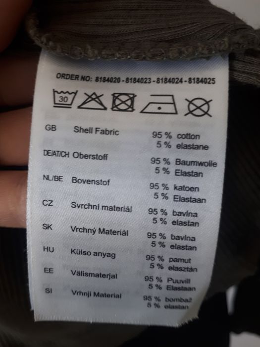 Khaki golf prążkowany S. 95% cotton