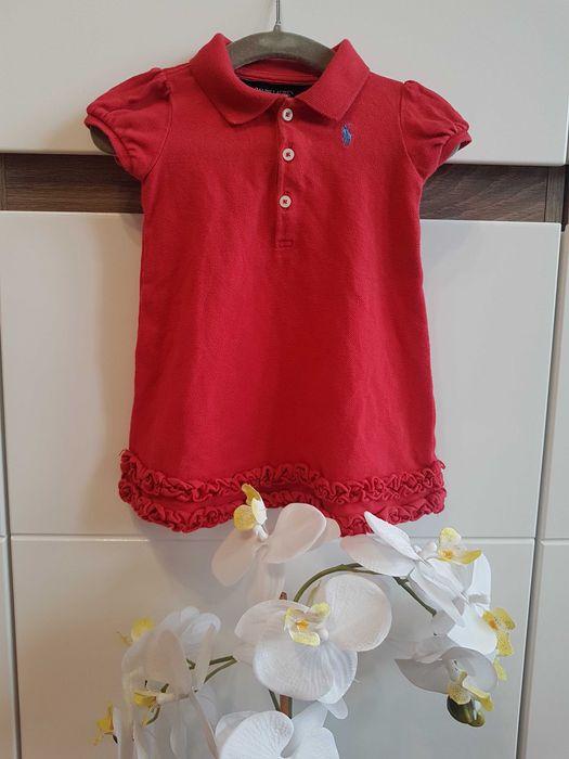 Nowość 2025:) sukieneczka Polo Ralph Lauren roz 80