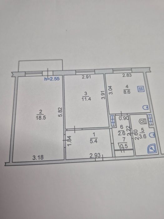 Продам 2 к квартиру з прямим видом на море. Вкл. Паркова