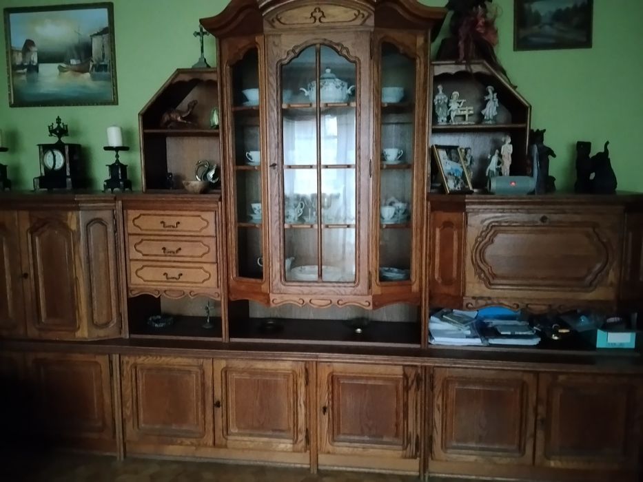 Dębowy zestaw mebli do salonu