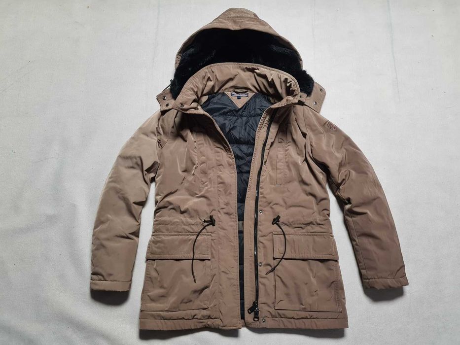 TOMMY HILFIGER - Thermore / Damska Parka roz. S IDEAŁ ^ -