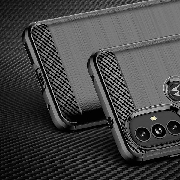 Carbon Case elastyczne etui pokrowiec Motorola Moto G Power 2022 czarn