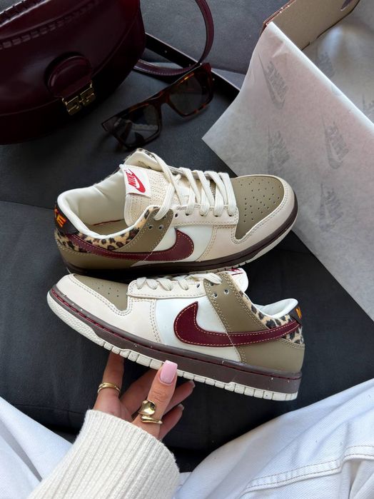 Кросівки Nike Dunk Low khaki leopard premium | Кроссовки Найк жіночі