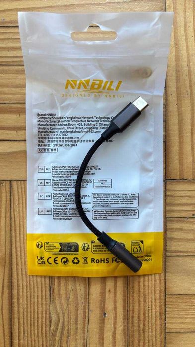 Cabo USB-C 3.5mm iPhone Android AUX NOVO