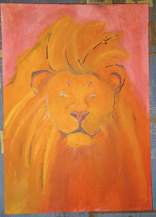 Autorski obraz widok autorski farby tempera most 24x30 cm