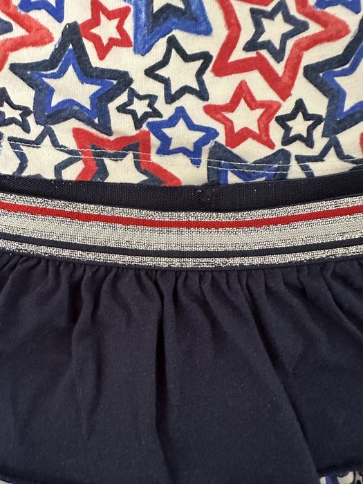 Літній костюм для дівчинки 5 років. Юбка-шорти та футболка на бретелях