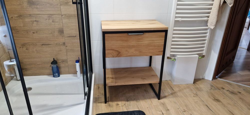 Szafka pod umywalkę, dębowa loft, konsola loft do łazienki