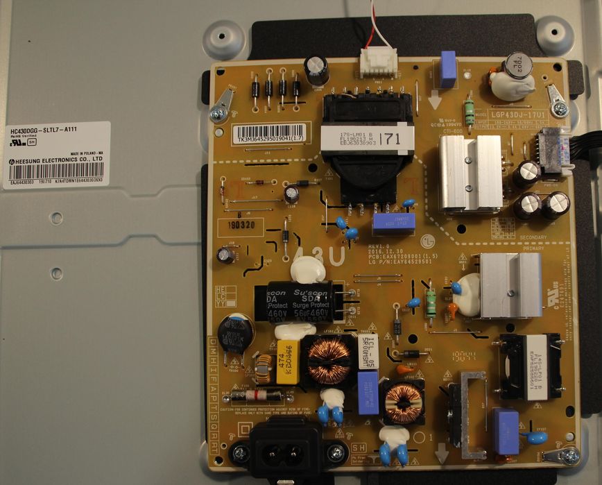 Разборка. 43" LG 43UK6400PLF. EAX67872805(1.1), EAX67209001(1.5)