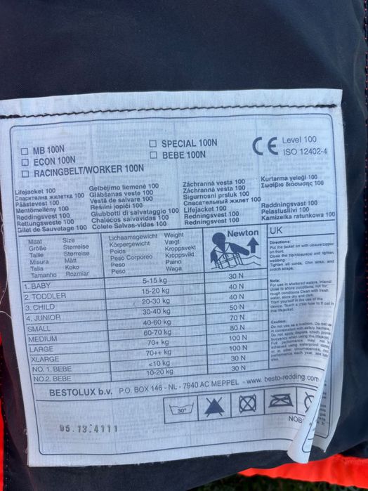 Kamizelka ratunkowa dziecięca Besto 20-30kg