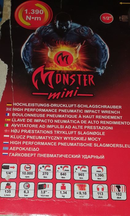 Klucz pneumatyczny mini 1/2" 1390Nm KS Tools miniMonster