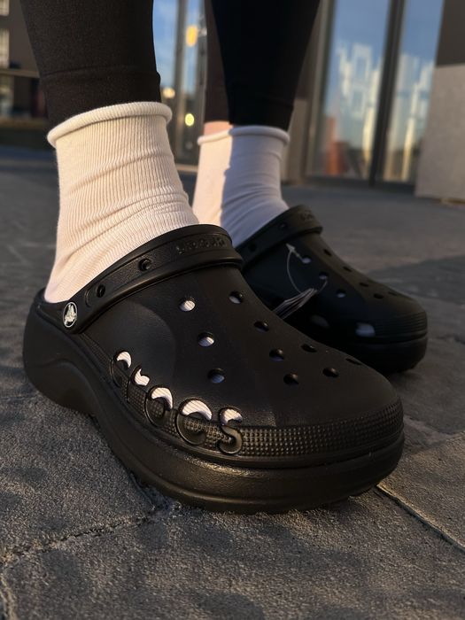 Crocs baya platform clog 208186-001 оригінал чорні женские крокс