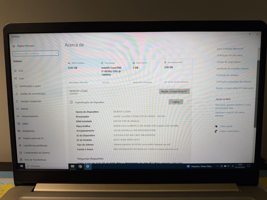 Asus Vivobook S i7 8th gen