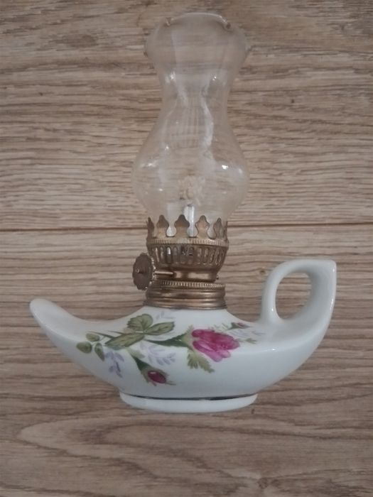 Lamka naftowa ceramiczna stara