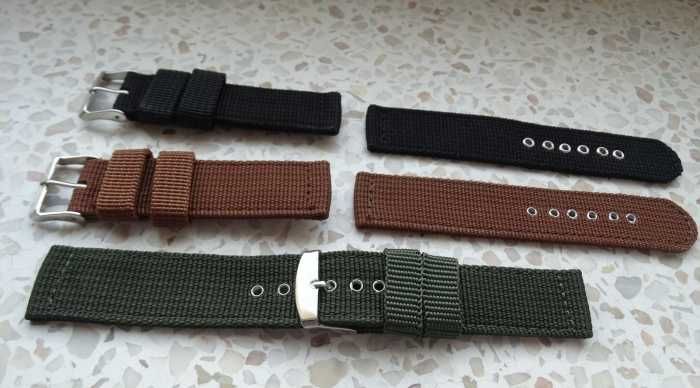 Paski nylonowe do zegarka 18mm 20mm 22mm komplet 2szt parciane