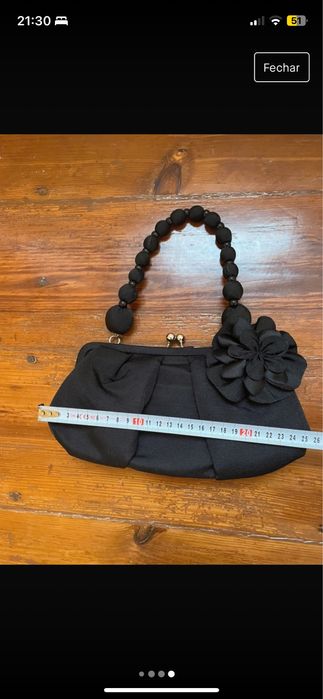 Clutch/mala preta em tecido