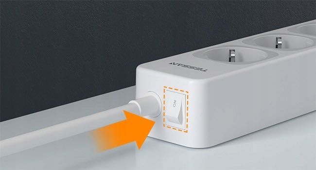 Przedłużacz listwa zasilająca TESSAN TS-307 z USB na 5 metrów, 3600 W