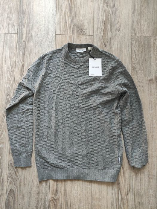 Sweter elegancki w kratke hit okazja M Only & Sons