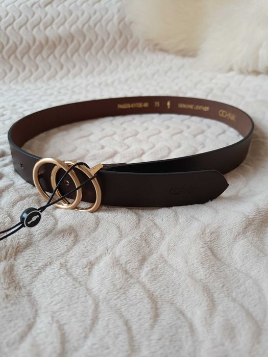 Nowy skorzany pasek Ochnik brazowy