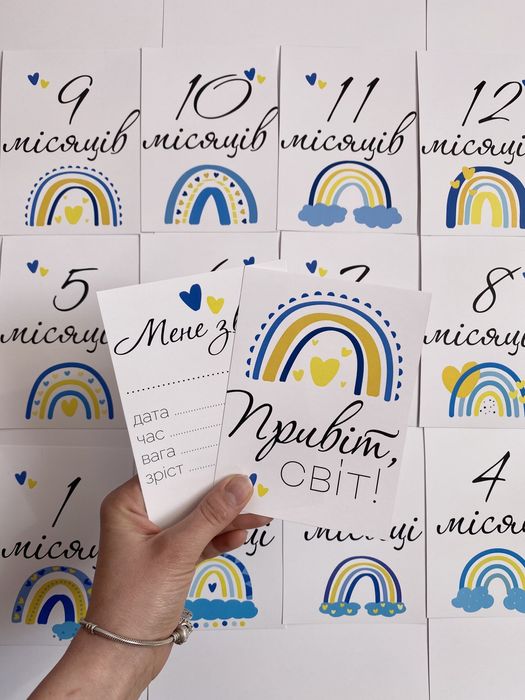 Картки-місяці для домашньої фотосесії малюка
