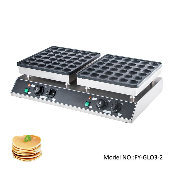 CUKUS Mini Pancake Maker, komercyjna holenderska mini maszyna do wypieku naleśników, naleśniki holenderskie 72 szt Gofrownica Podwójna FY-GL03-2