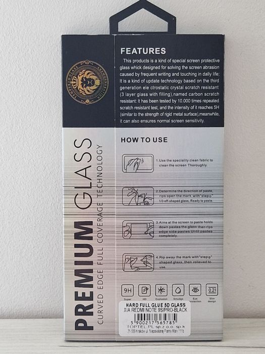 Hartowane szkło HARD Full Glue 5D do XIAOMI REDMI NOTE 9S/NOTE 9 PRO
