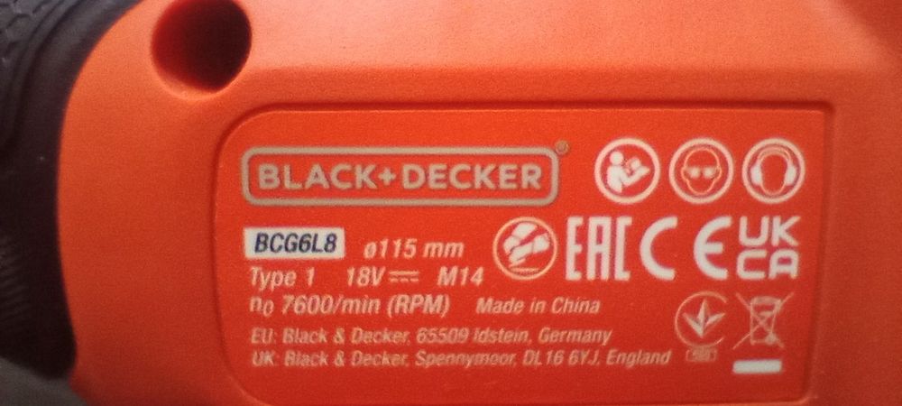 Nowa Szlifierka kątowa 18V 2Ah 3x tarcza torba BLACK DECKER Gwarancja