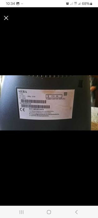 Televisor Siera sem comando