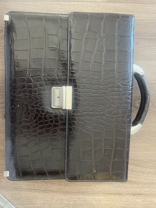 шкіряний портфель чоловічий під крокодила олх бу