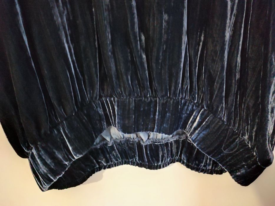 Vestido veludo azul escuro da zara