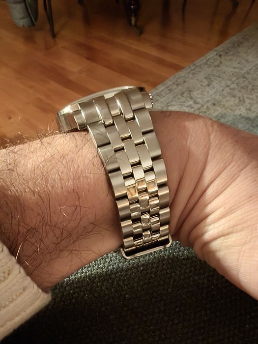 Relógio aço em salmão 36mm calibre Seiko modelo Calatrava