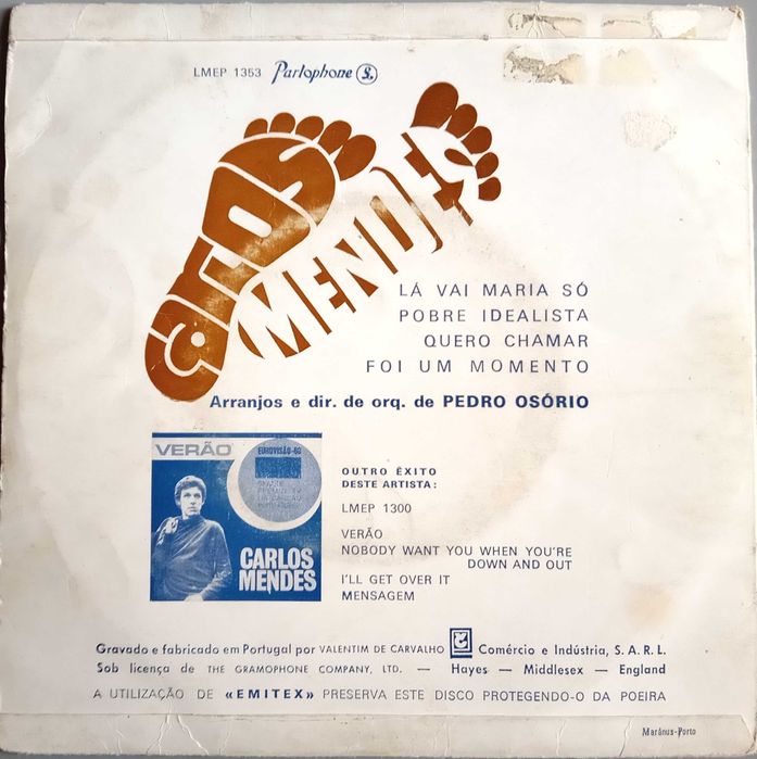 Carlos Mendes - - - - - Lá Vai Maria Só - - - - - EP