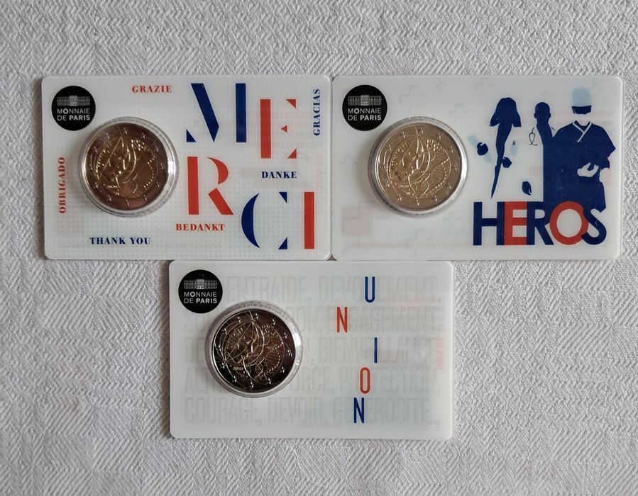 Coincards Moedas Comemorativa França 2020 - Pesquisa Médica