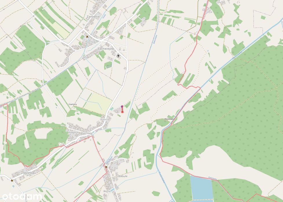 Działka budowlana 1351 m² - Piechoty gm. Padew Narodowa - Widok 2