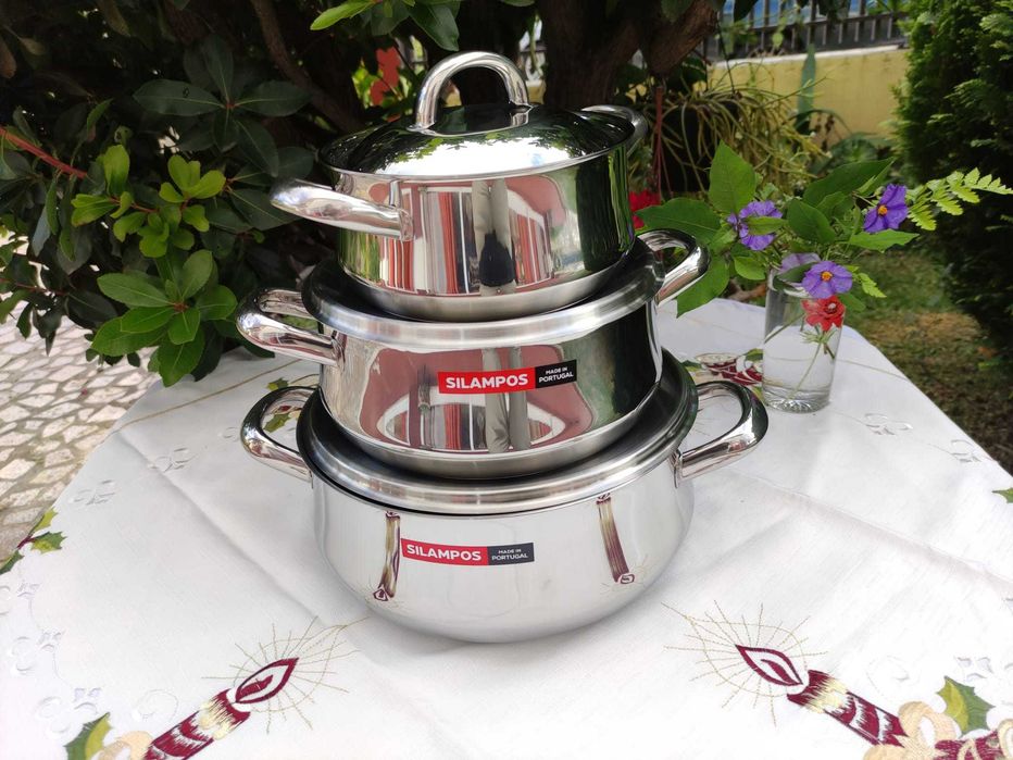 Trem de tachos Silampos - 9 peças em Inox
