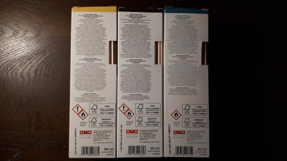 Patyczki zapachowe 50 ml x 6, różne, AROMA HOME