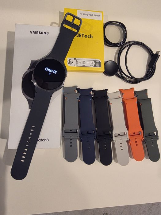 Samsung Galaxy Watch 8 44mm Grafite + Extras (Muitas Braceletes e Fatura)