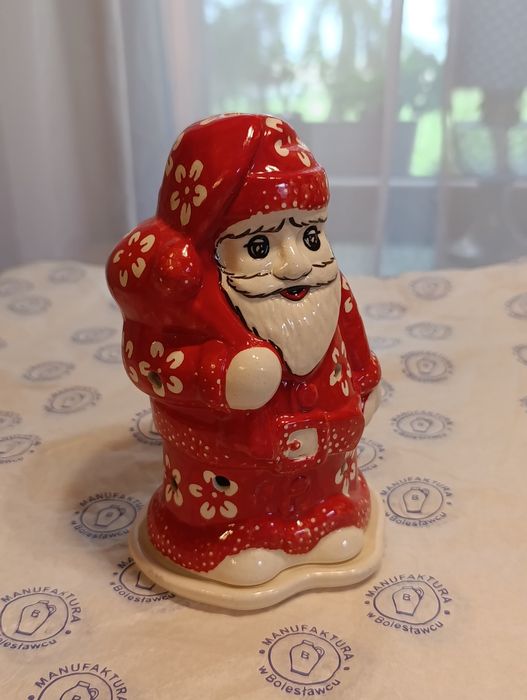 Lampion ceramiczny Mikołaj 16 cm ceramika Manufaktura Bolesławiec