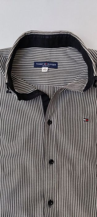 Męska koszula Tommy Hilfiger Slim Fit – Paski, Rozmiar L (41-42)