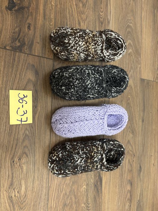 Вязаные следки, комнатные тапочки