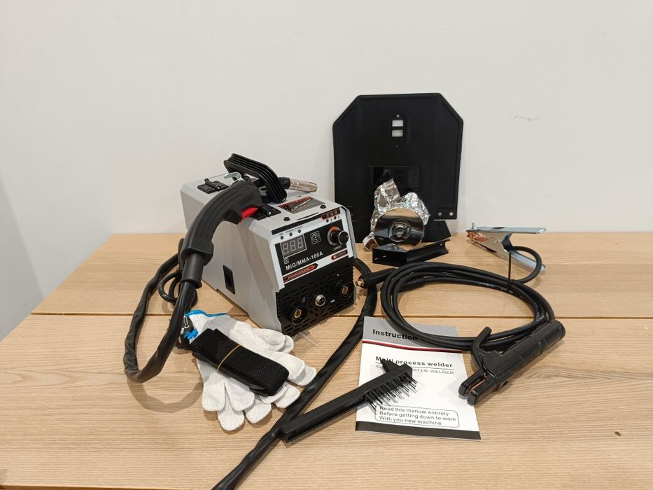 Máquina de Soldar MIG com fio flux  + MMA 2-em-1 | Digital 120A (NOVA)
