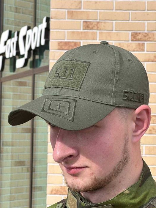 Тактична військова чоловіча легка літня Кепка Бейсболка 5.11 Олива