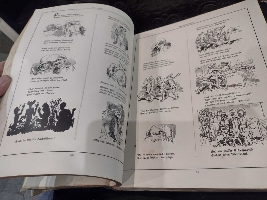 Álbum Wilhelm Busch 1924 Tesouro humorístico com 1500 desenhos/fotos