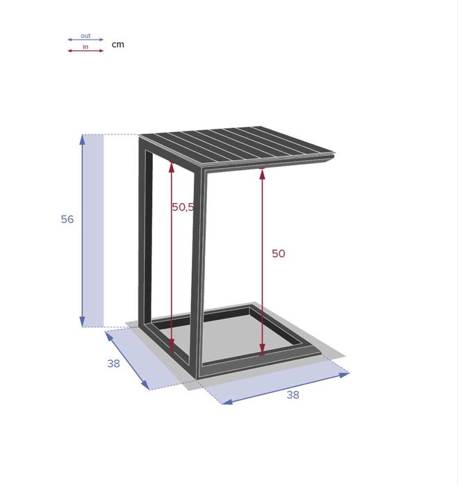 MESA DE APOIO ÉVASION ARGILE- para exterior- está nova..