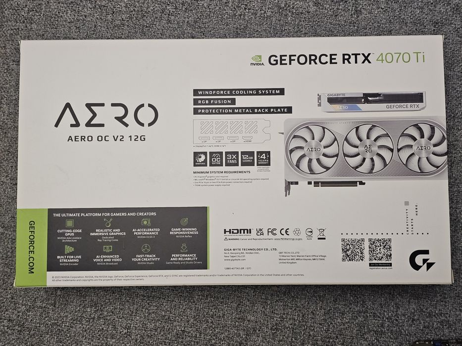 Ігрова відеокарта Gigabyte RTX 4070Ti Aero 12Gb