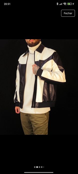 Blusão Homem Preto e Branco L Novo