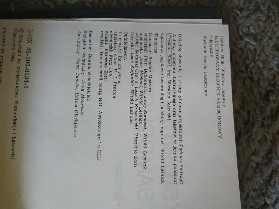 Słownik samochodowy 6 języczny