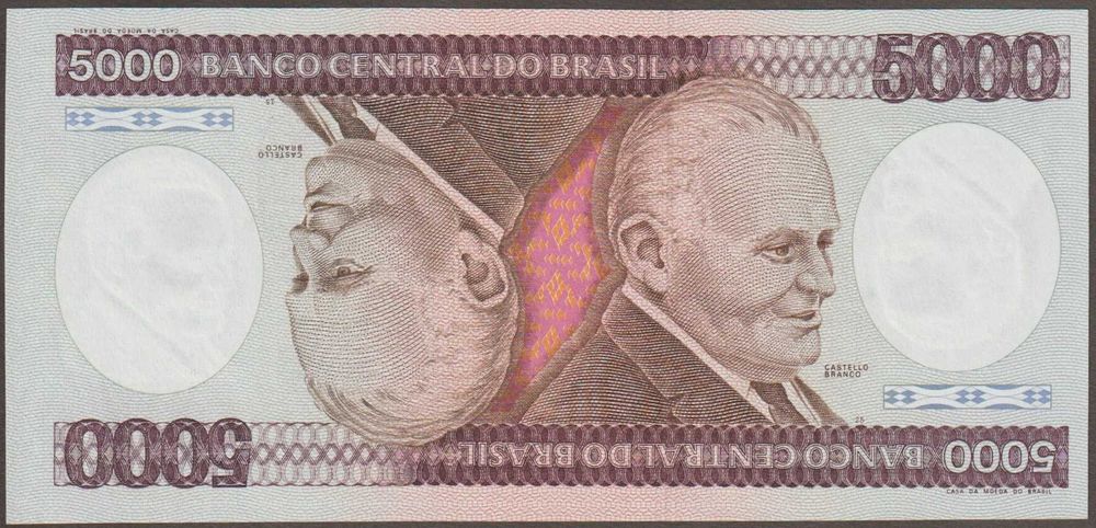 Brazylia 5000 cruzeiros 1981/84 - B - stan bankowy UNC