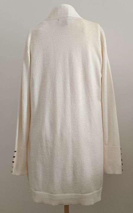 Długi sweter bez zapięcia/kardigan w kolorze śmietanki