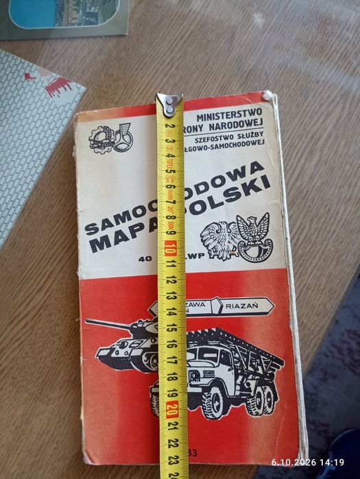 Samochodowa mapa Polski 40 lat LWP