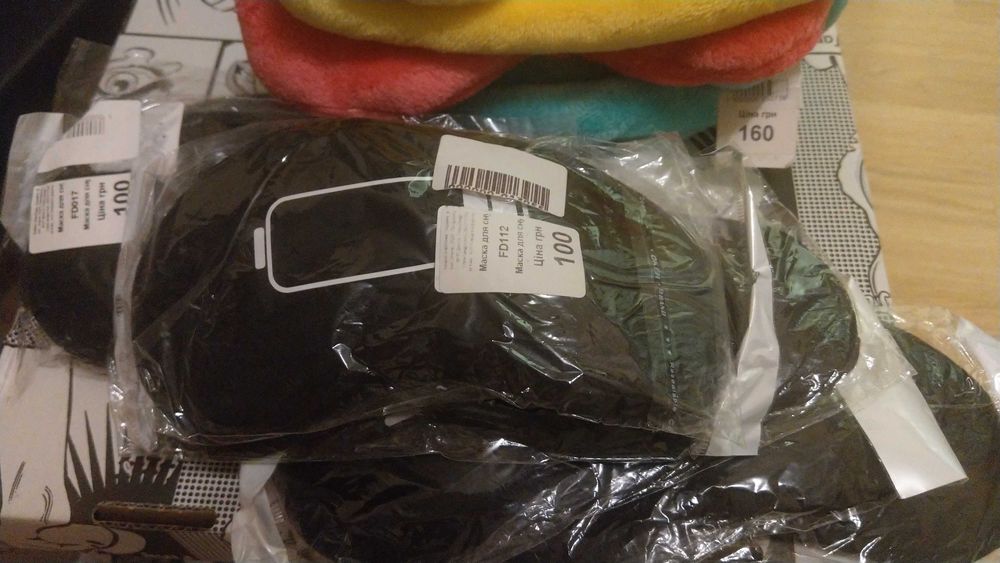 Маски для сна черные, с принтами и коты